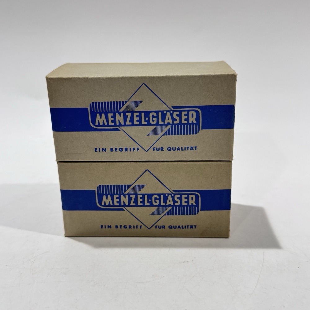 Vintage Menzel Glaser 5x5 cm 100ct Lab Glass Microscope Slides West Germany